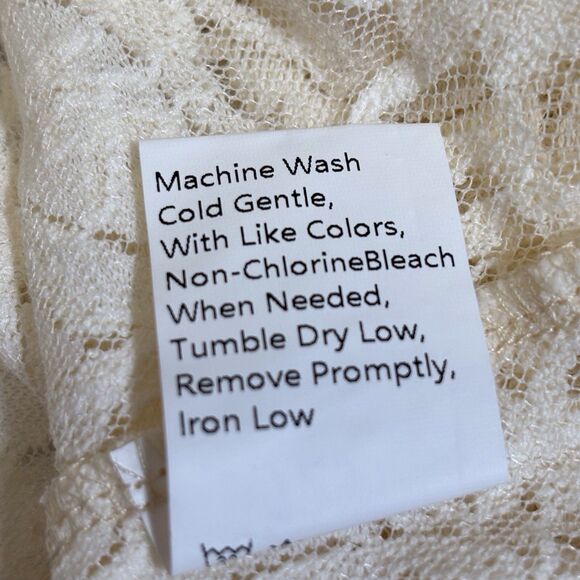 Pretty Garden Embroidered Lace Top Wms Medium Cream Button Romantic Cottagecore - Picture 10 of 12